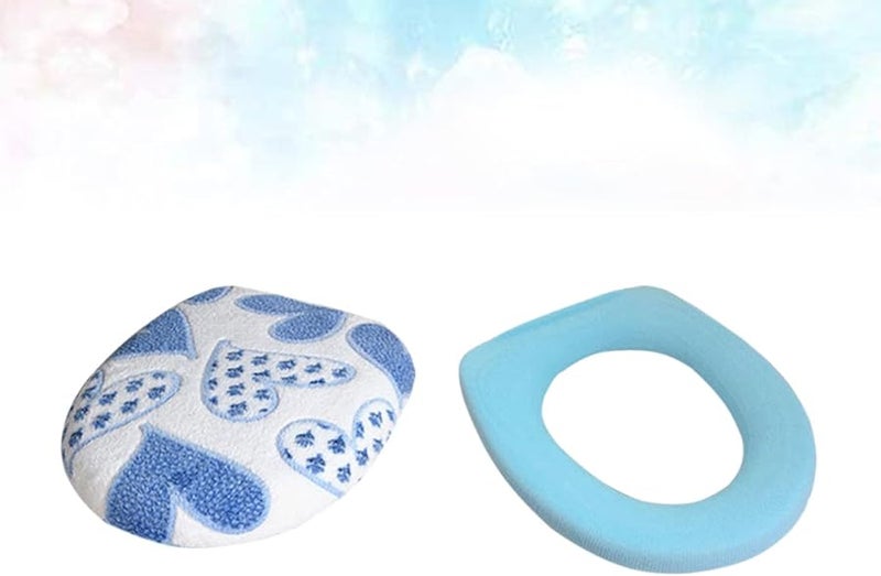 قطعتان من غطاء مقعد المرحاض السميك من الفليس، مجموعة إكسسوارات الحمام الناعمة، ديكور المنزل - Image 3